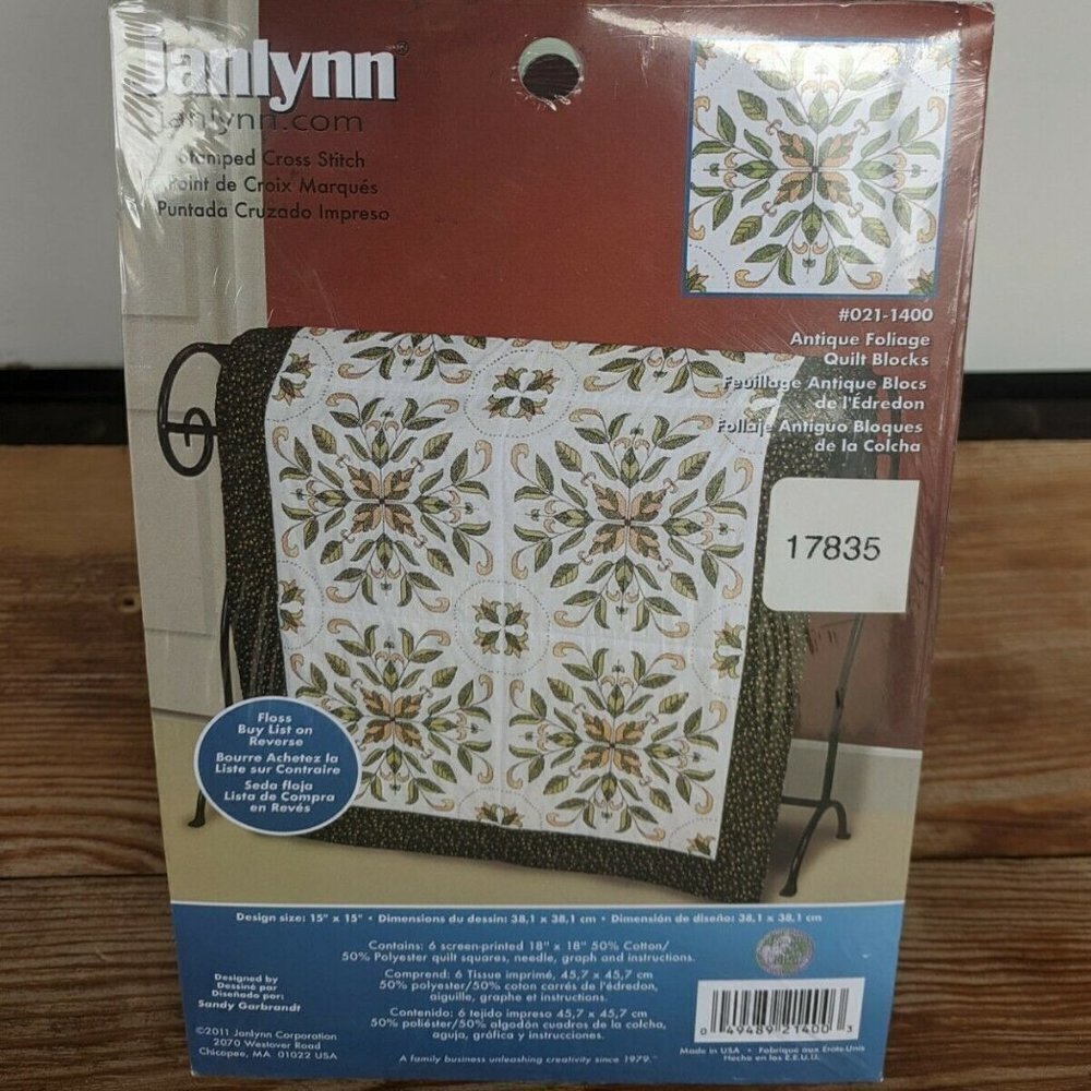 Janlynn Antique Foliage 6-18" Quilt Blocks